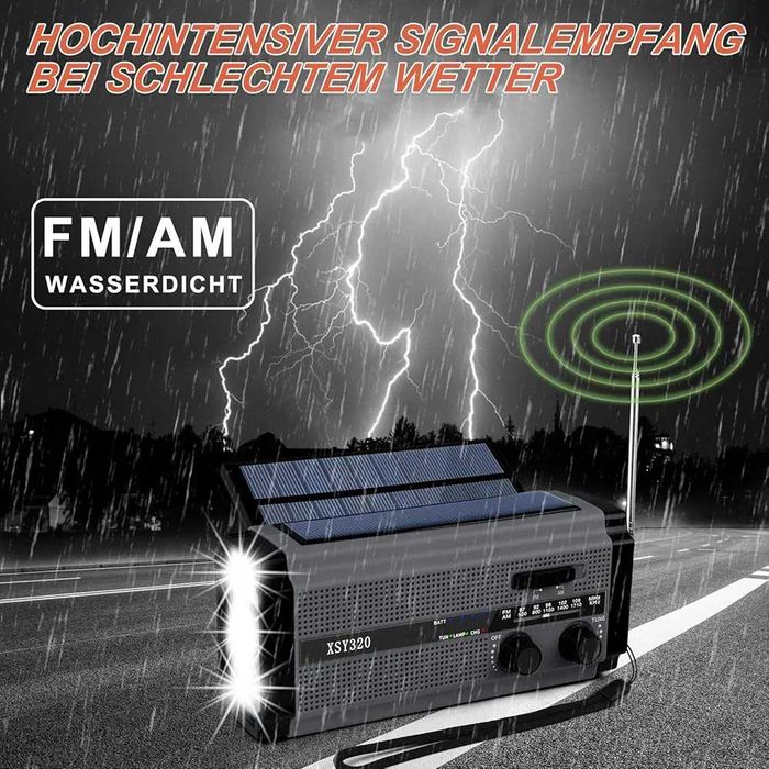 Lampa solarna z funkcją radia i sygnału SOS
