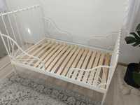 Minnen łóżko rama rozsuwana dla dziecka Ikea białe rosnące z dzieckiem