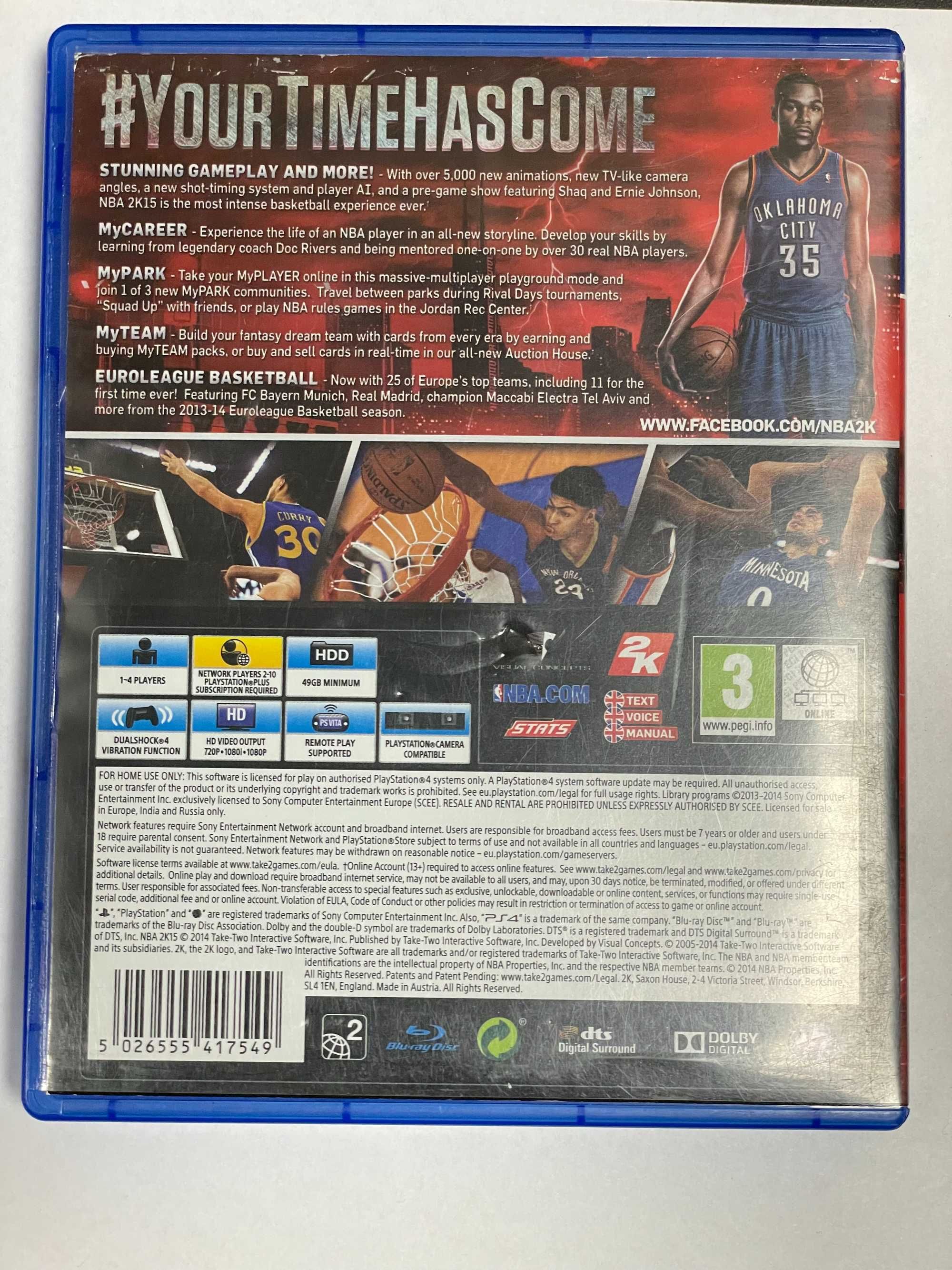 NBA2K15 PS4 Gra PlayStation 4 Koszykówka NBA 2015