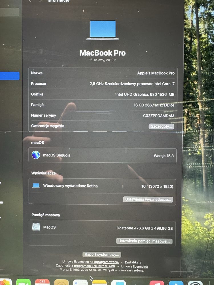 Apple MacBook Pro 2019 Space Gray A2141 i7 16gb 512gb 476 cykli