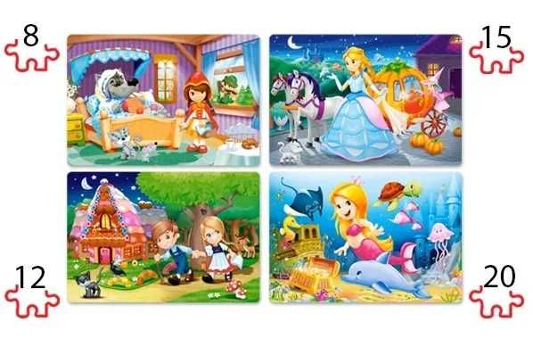 Castorland Beautiful Fairy Tales bajkowe puzzle 4w1 duże elementy