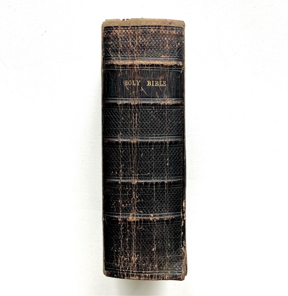 Stara książka Biblia Święta angielska 1852