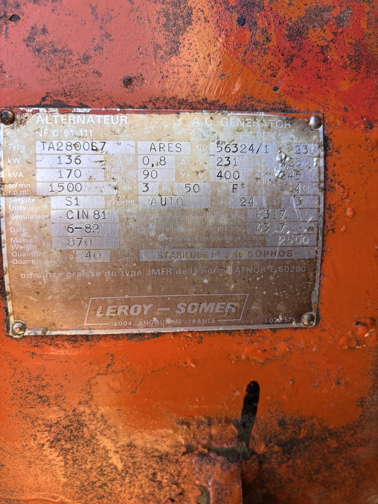 Agregat prądotwórczy 175KVA 245 A