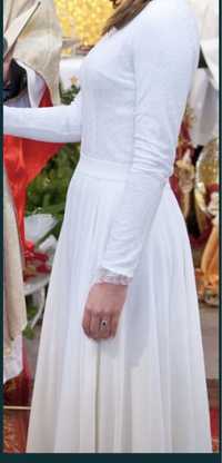 Suknia ślubna, ivory, długi rękaw, rozm. 36, wzrost 166, body+spódnica