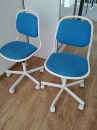 Krzesełka krzesełko krzesło fotel obrotowe niebieskie