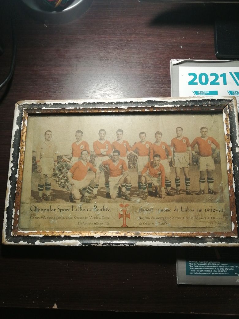 Quadro com a equipa do Benfica 1932