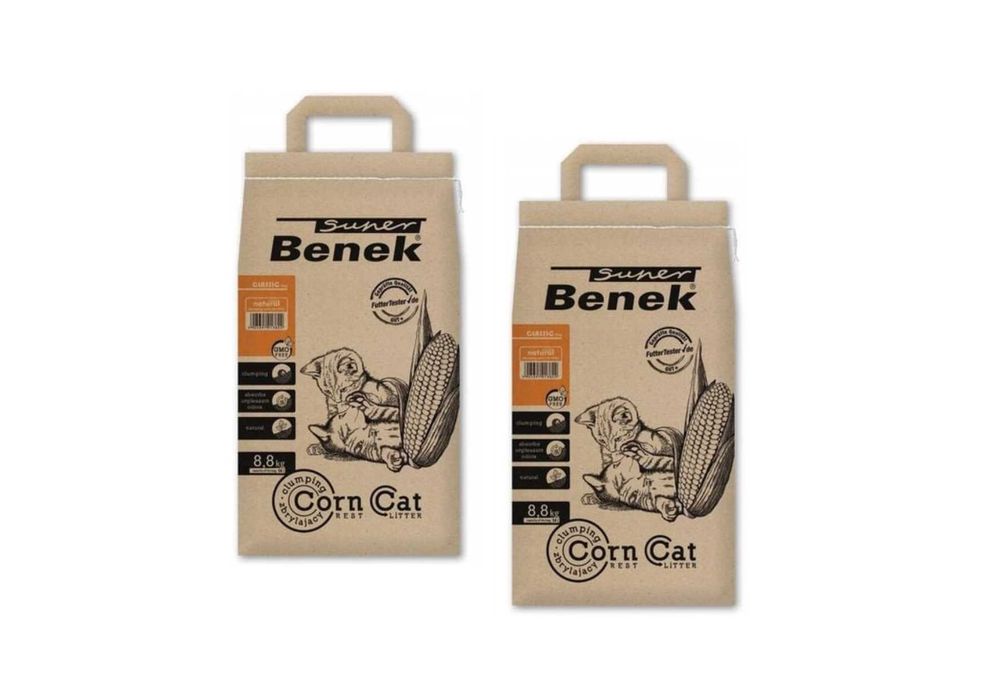 Super Benek Corn Cat żwirek dla kota kukurydziany 2x14L
