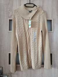 Sweter beżowy złota nitka Style&Co rozmiar L