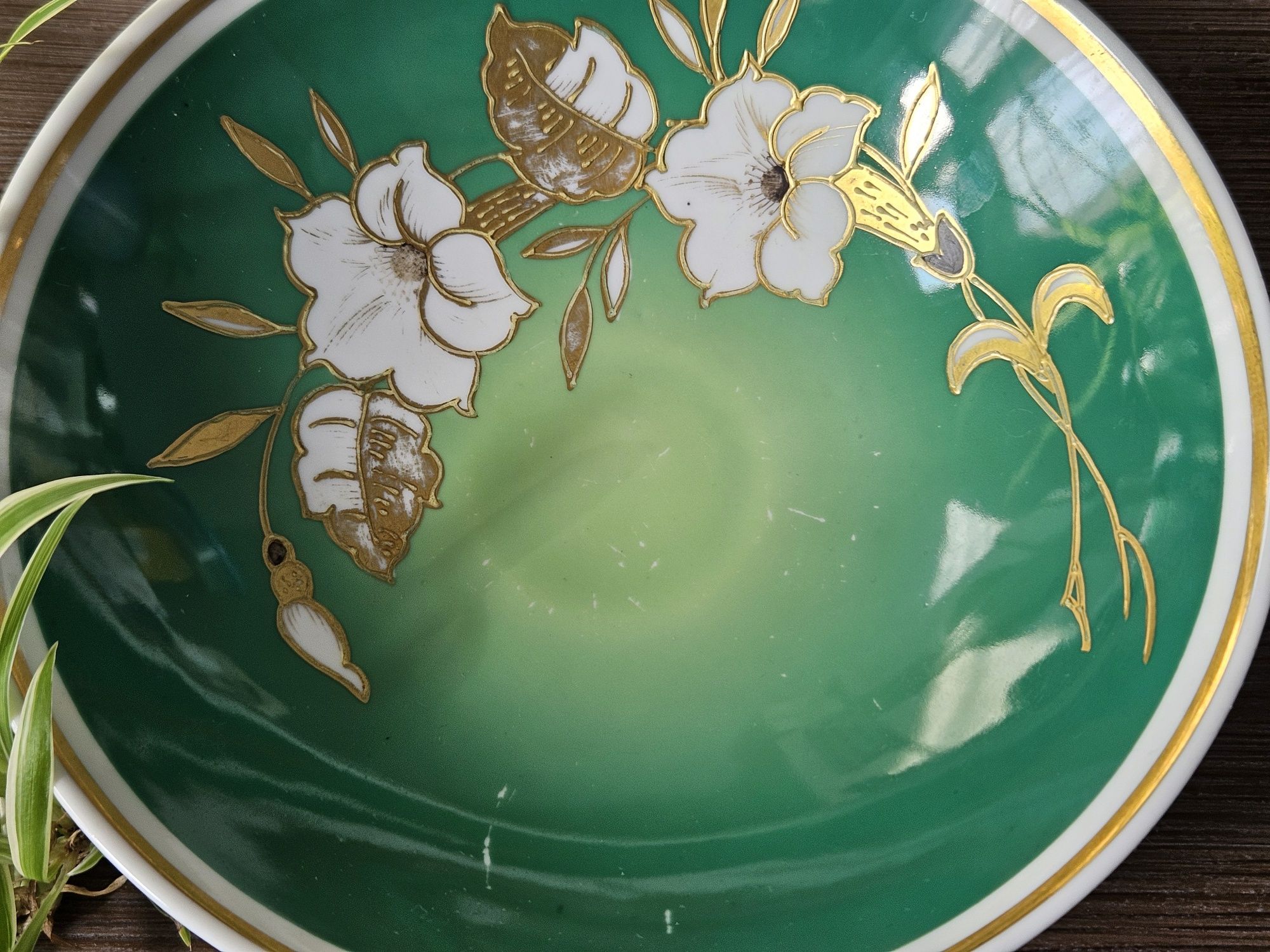 Misa patera porcelana Wallendorf złocenia reliefy