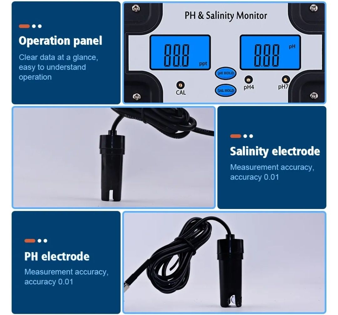 Medidor ph e salinidade para piscinas