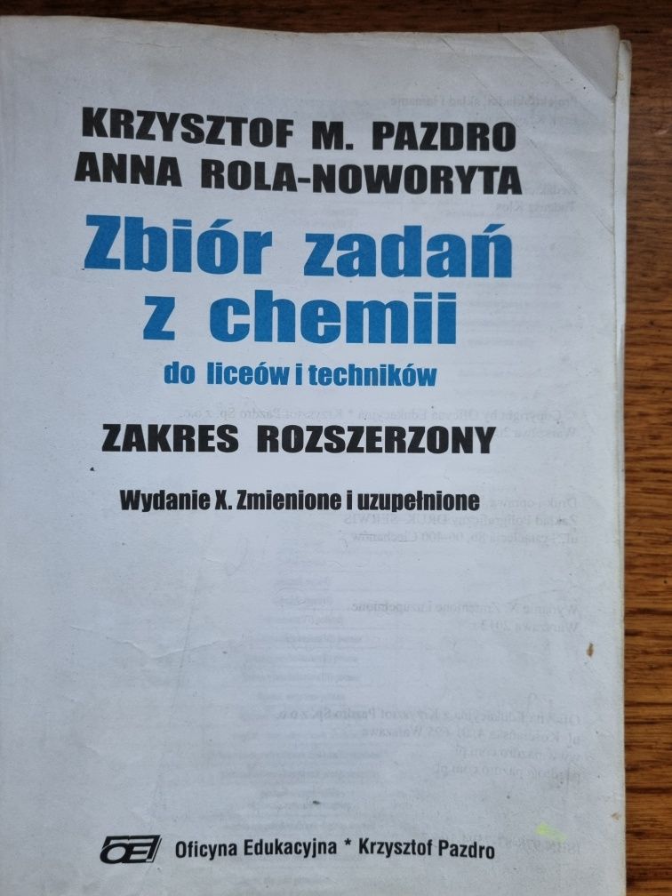 Zbiór zadań z chemii