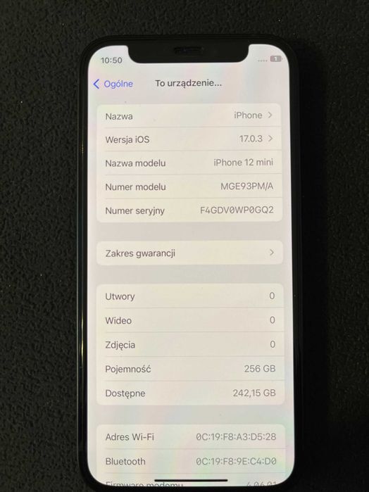 iPhone 12 mini 265 GB, stan idealny.