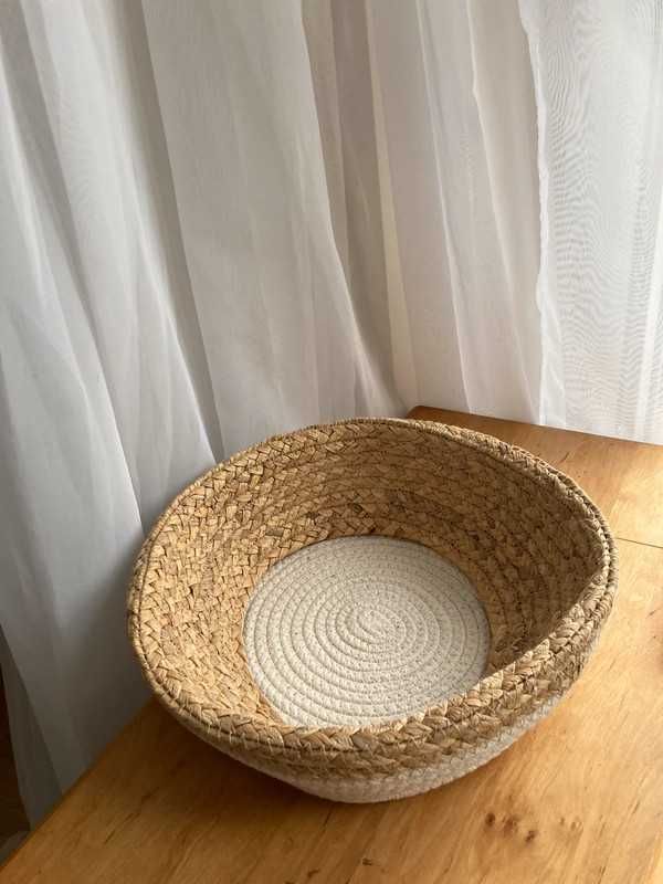 Kosz/Koszyk Tchibo naturalny materiał bawełna z trawą