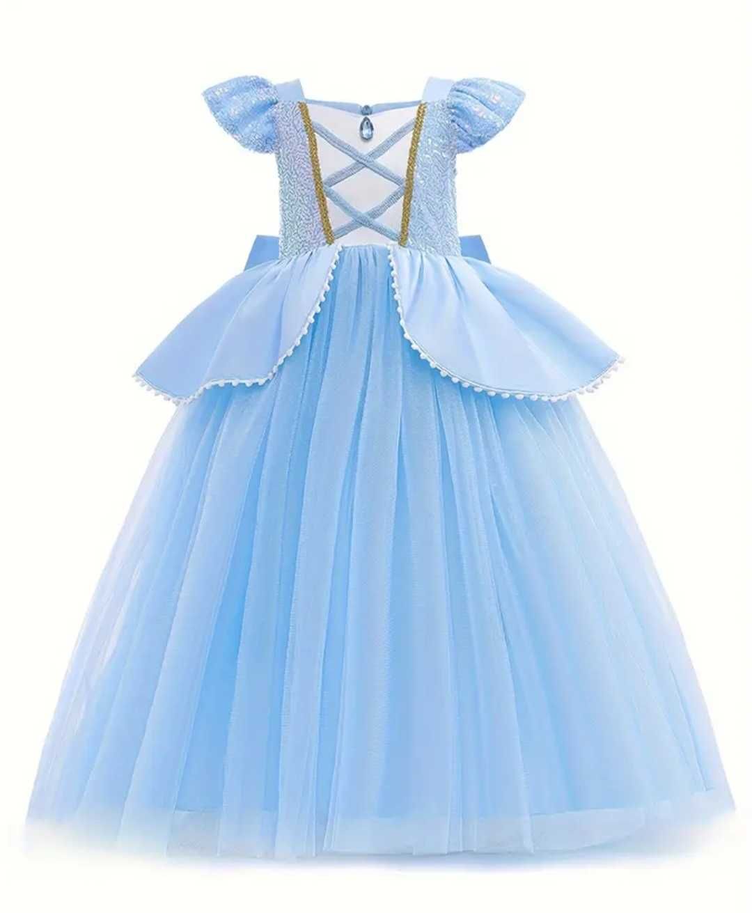 Nowy zestaw Kopciuszek Cinderella, r. 116/122 + akcesoria! przebranie