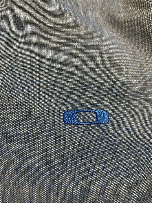 (М) Хлопковая голубая рубашка OAKLEY блакитна бавовняна сорочка