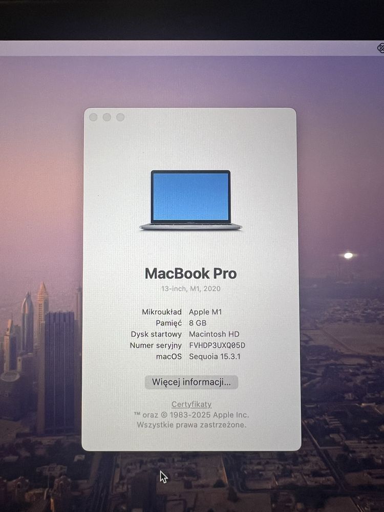 Macbook M1 Pro A2338 8/256 Office 2019