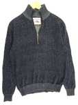 BT36 100% bawełna elegancki sweter męski rozpinany półgolf dziergany M