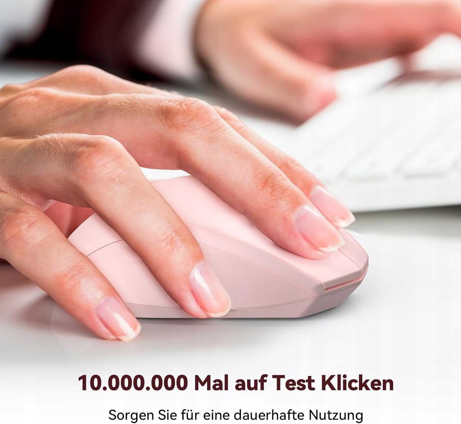 Mysz Bezprzewodowa Do Komputera Bluetooth 3200DPI Różowa