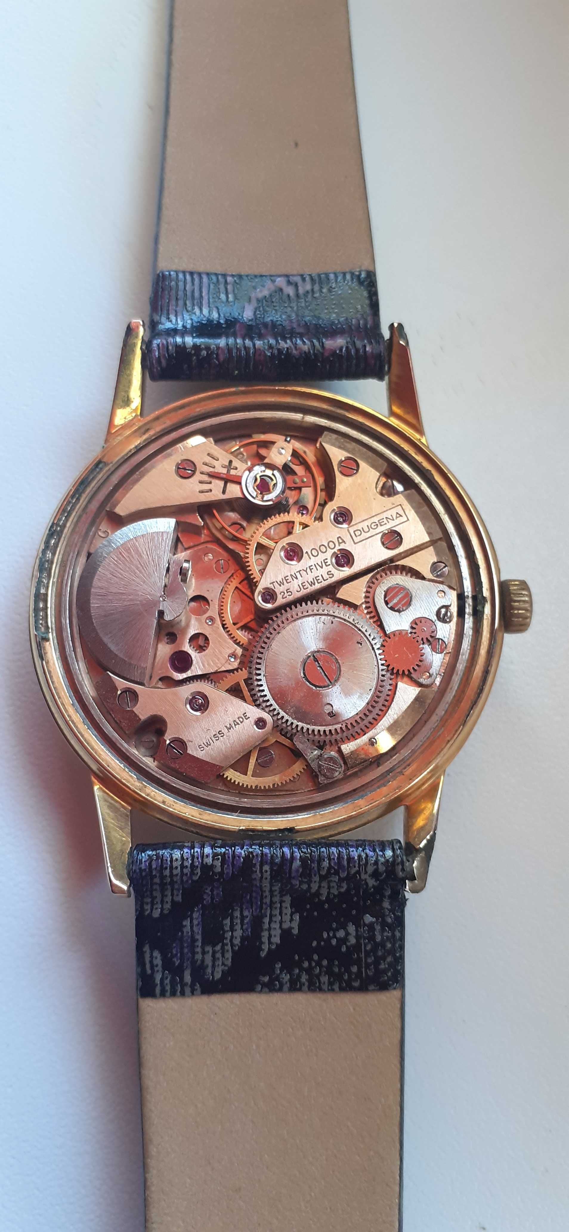 Zegarek DUGENA Super 1000 MICRO-ROTOR złoto-au 20 VINTAGE.
