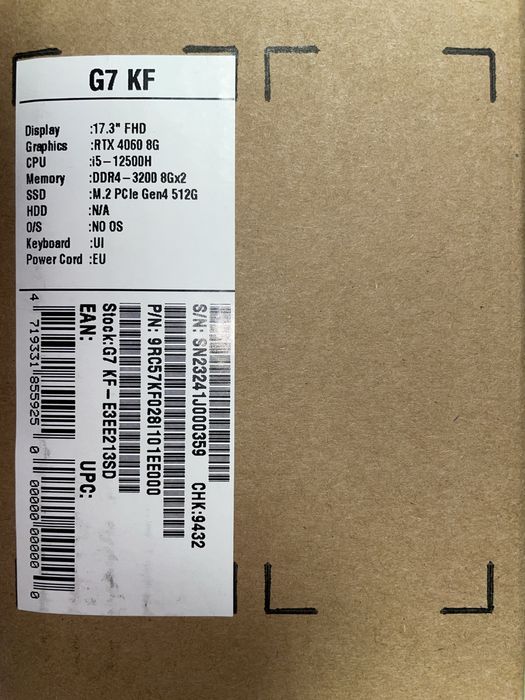 Ноутбук Gigabyte G7 KF