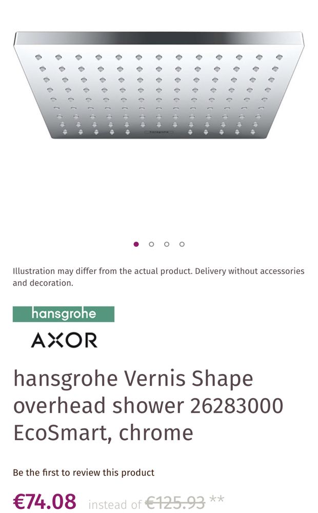 hansgrohe Vernis Shape overhead shower EcoSmart, chrome