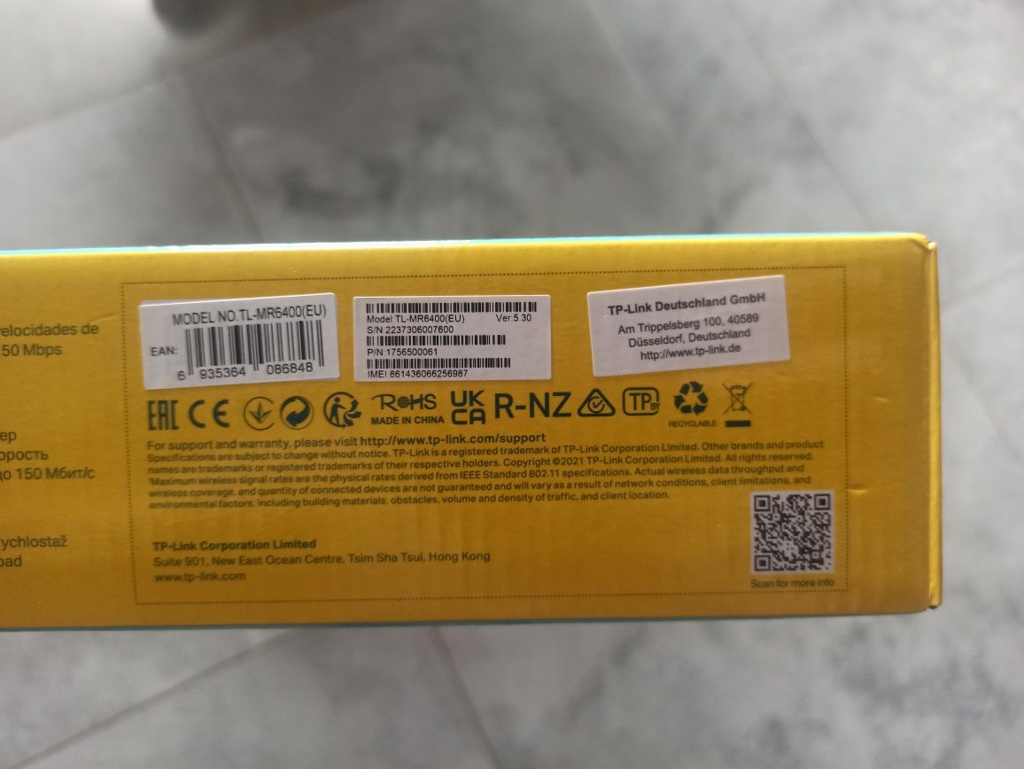 Router TP-LINK Gwarancja TL-MR6400 4G LTE, WIFI N 300Mbps