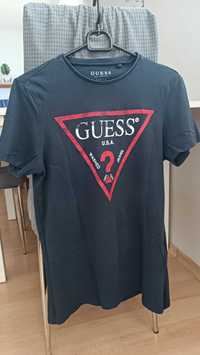 T-shirt Guess S kolor granatowy