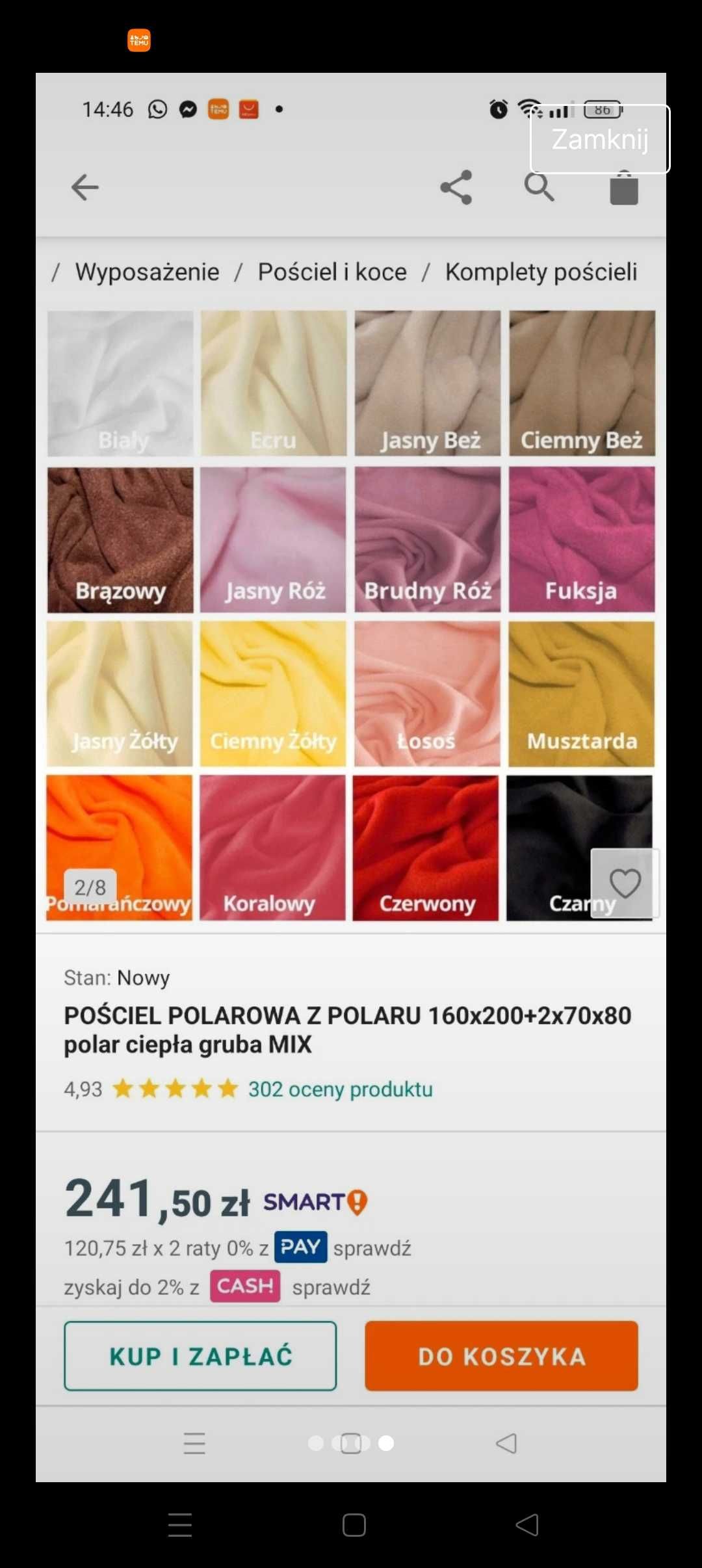 Komplet pościeli polarowej 3 elementy