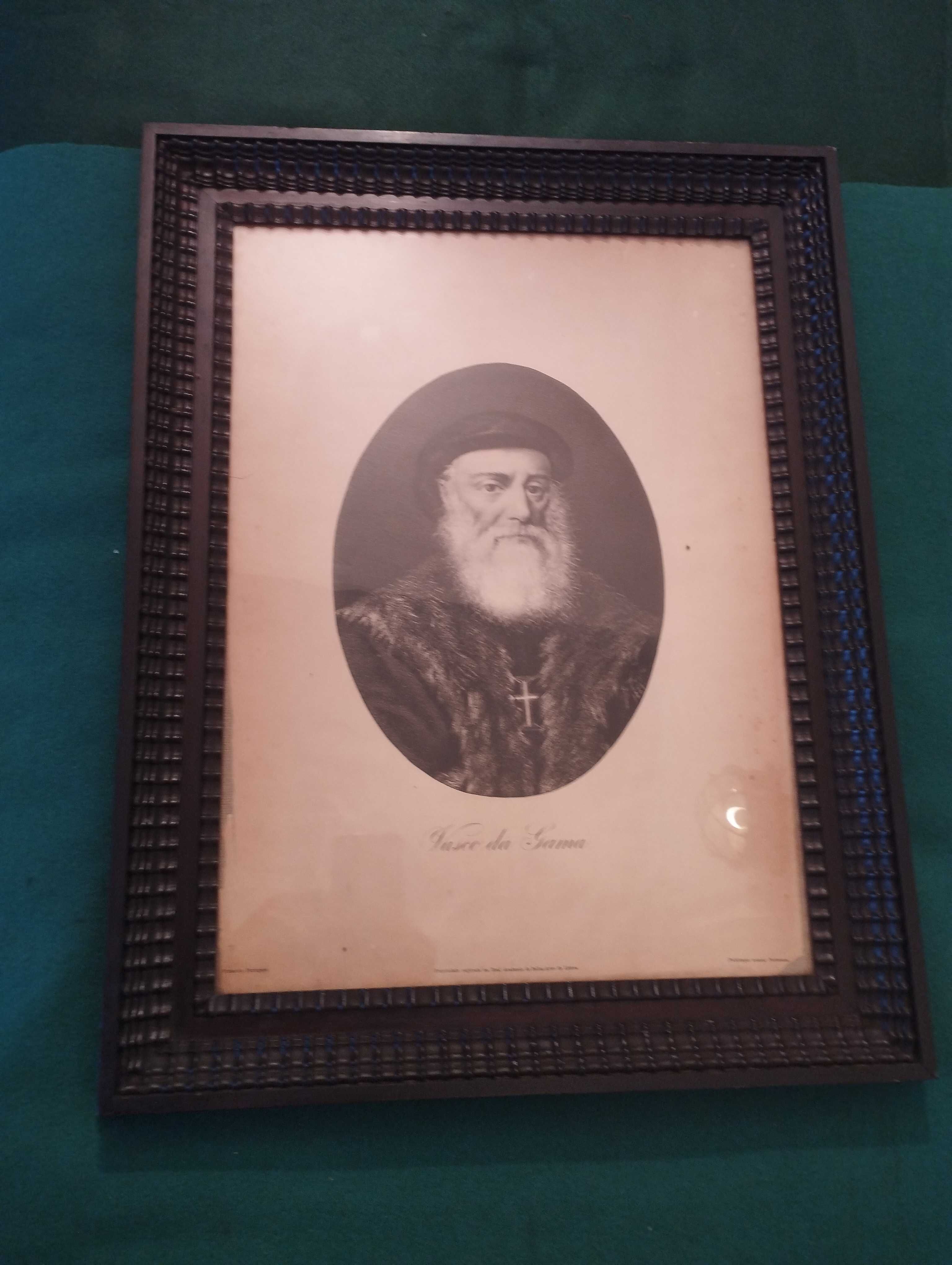 Quadro  com gravura de D. Vasco da Gama, 1883