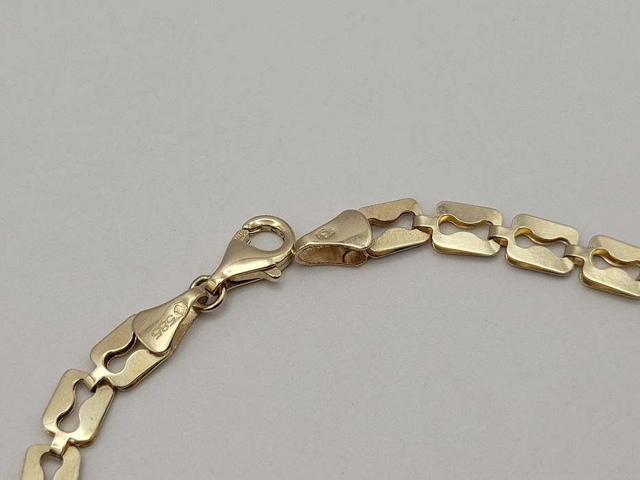 Nowa Złota bransoletka złoto próby 585, unikalny wzór ocechowana