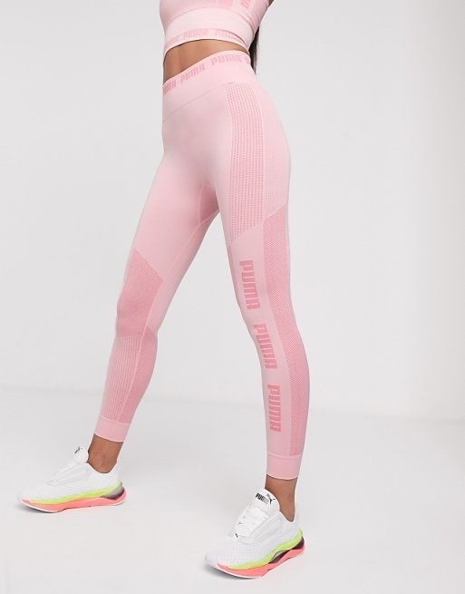 Легінси+кофта Puma Training Evoknit seamless long sleeve crop top pink
