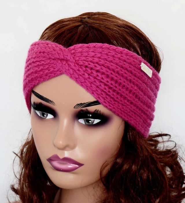 LaMel Opaska na głowę uszy 100%Wełna handmade obw.52-56cm