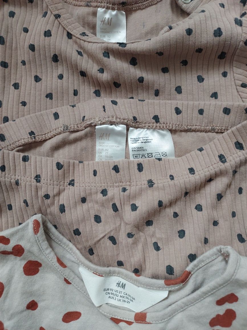 Zestaw komplet piżama bluzka getry legginsy panterka HM r.92