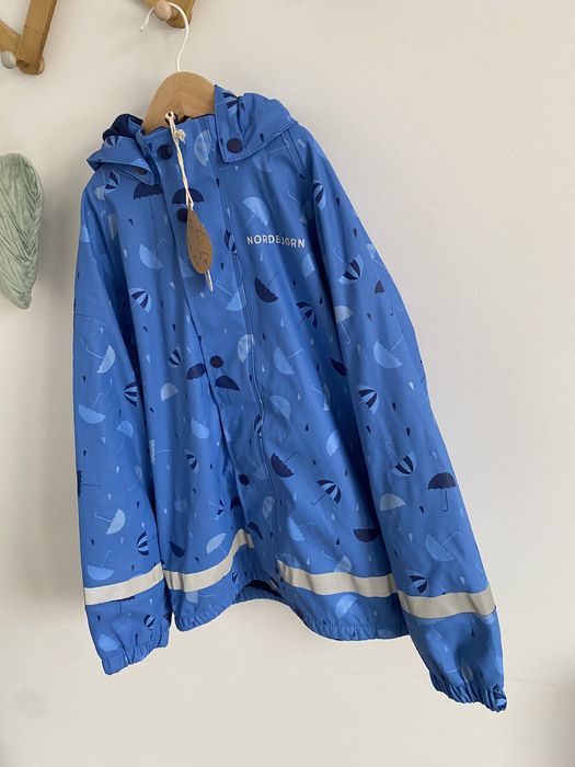 Kurtka jak lindex 134/140 na polarze niebieska nordbjørn w parasolki