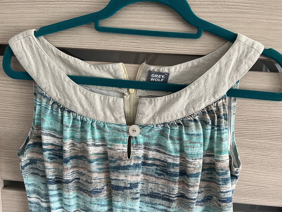 Sukienka Grey Wolf Lniana rozm.S-M morskie kolory len lato