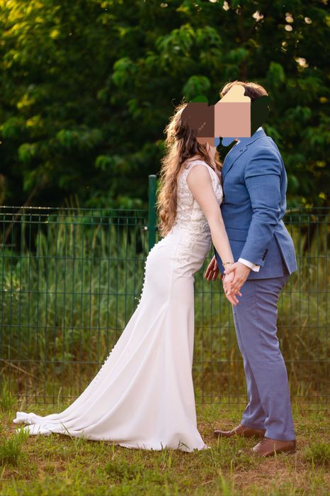 Suknia ślubna "rybka" na 170cm + obcas