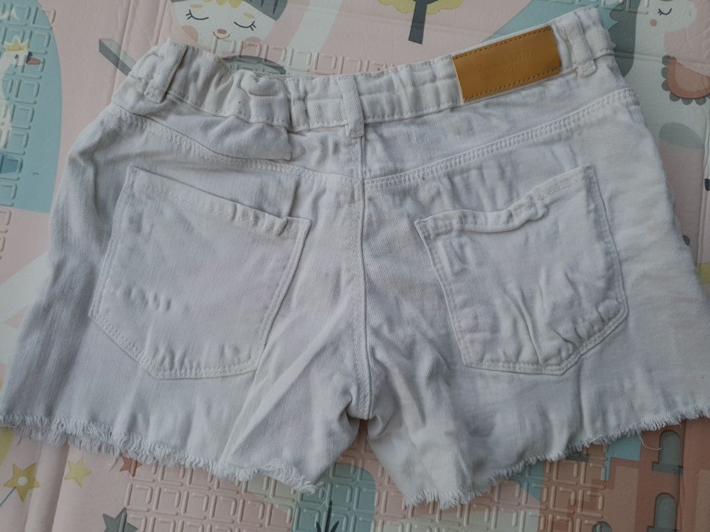 Krótkie spodenki Zara Kids białe jeans dżins 140 cm