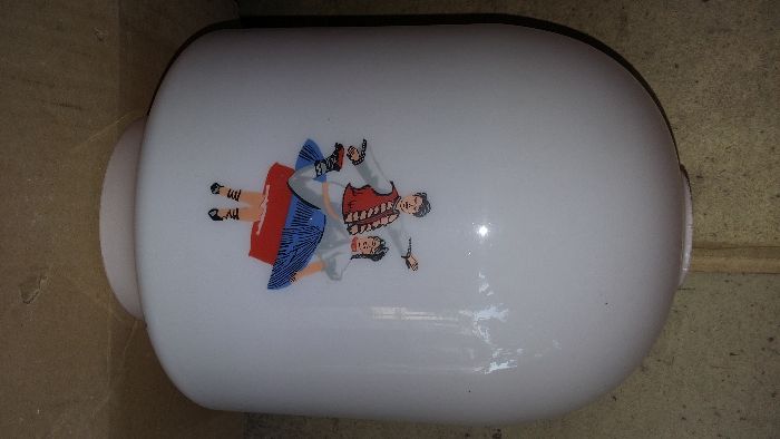 PRL stary klosz do lampy/żyrandola z wzorami, kolekcje, rekwizyty