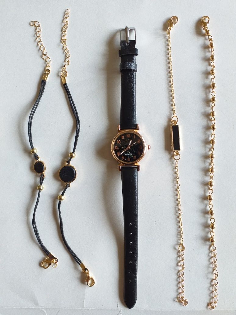 Piękny komplet luksusowy zegarek damski  i biżuteria  .