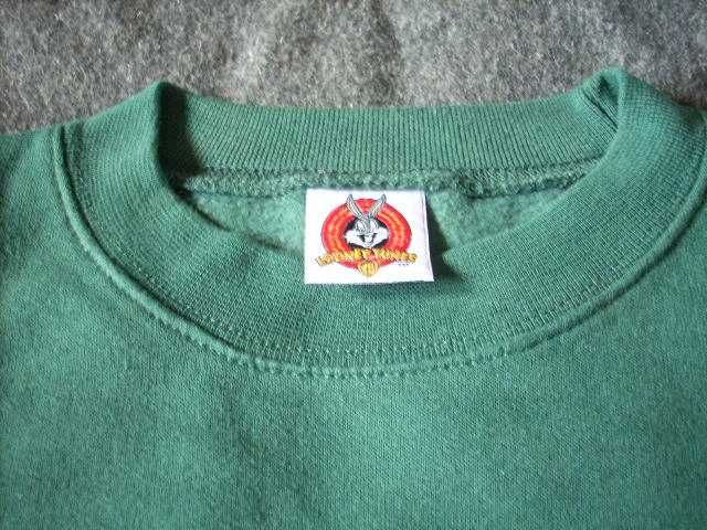 Camisola algodão original Looney Tunes, cor verde e tamanho M