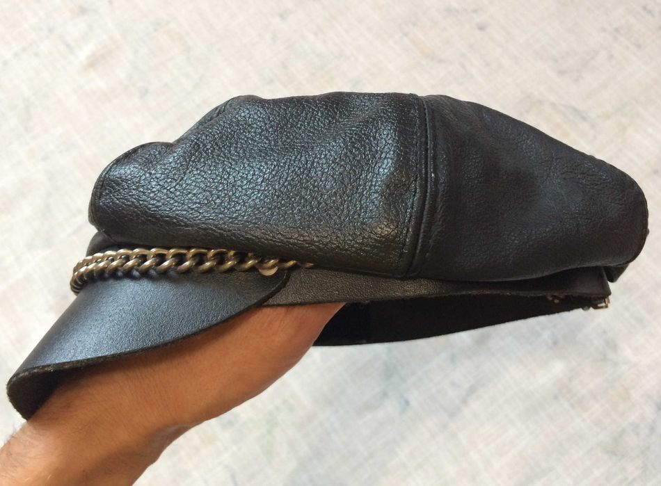 Шкіряна кепка шестиклинка biker cap, США (56/62)