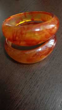 Винтажный браслет из бакелита с яблочным соком в стиле ар-деко