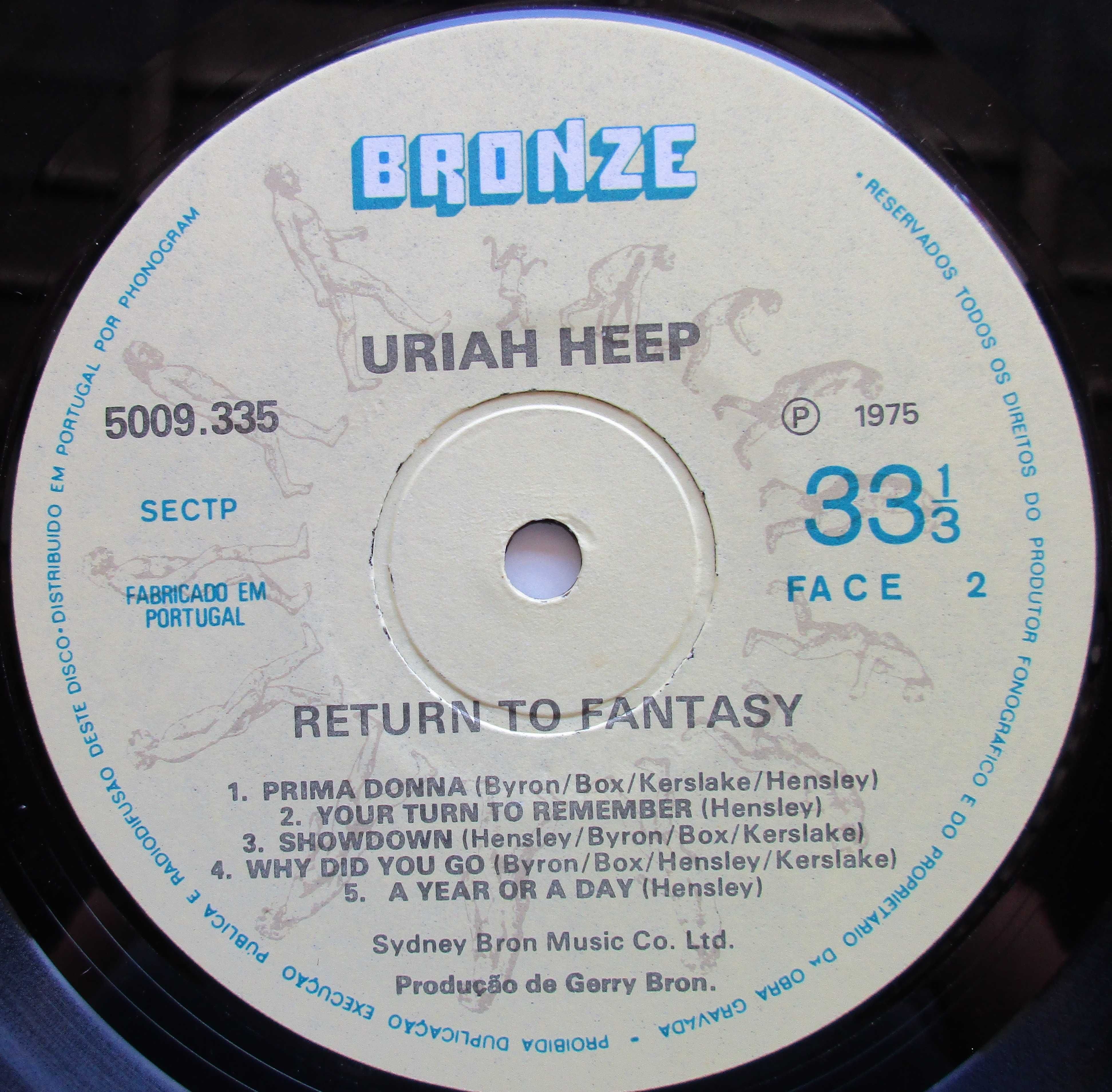 Uriah Heep - - - - - Return to Fantasy - - - - - LP
