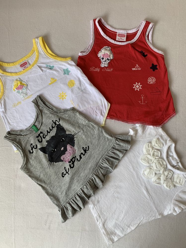 PAKA ubranek BENETTON ZARA H&M body bluzeczka 80 cm j. NOWE 9-12 m