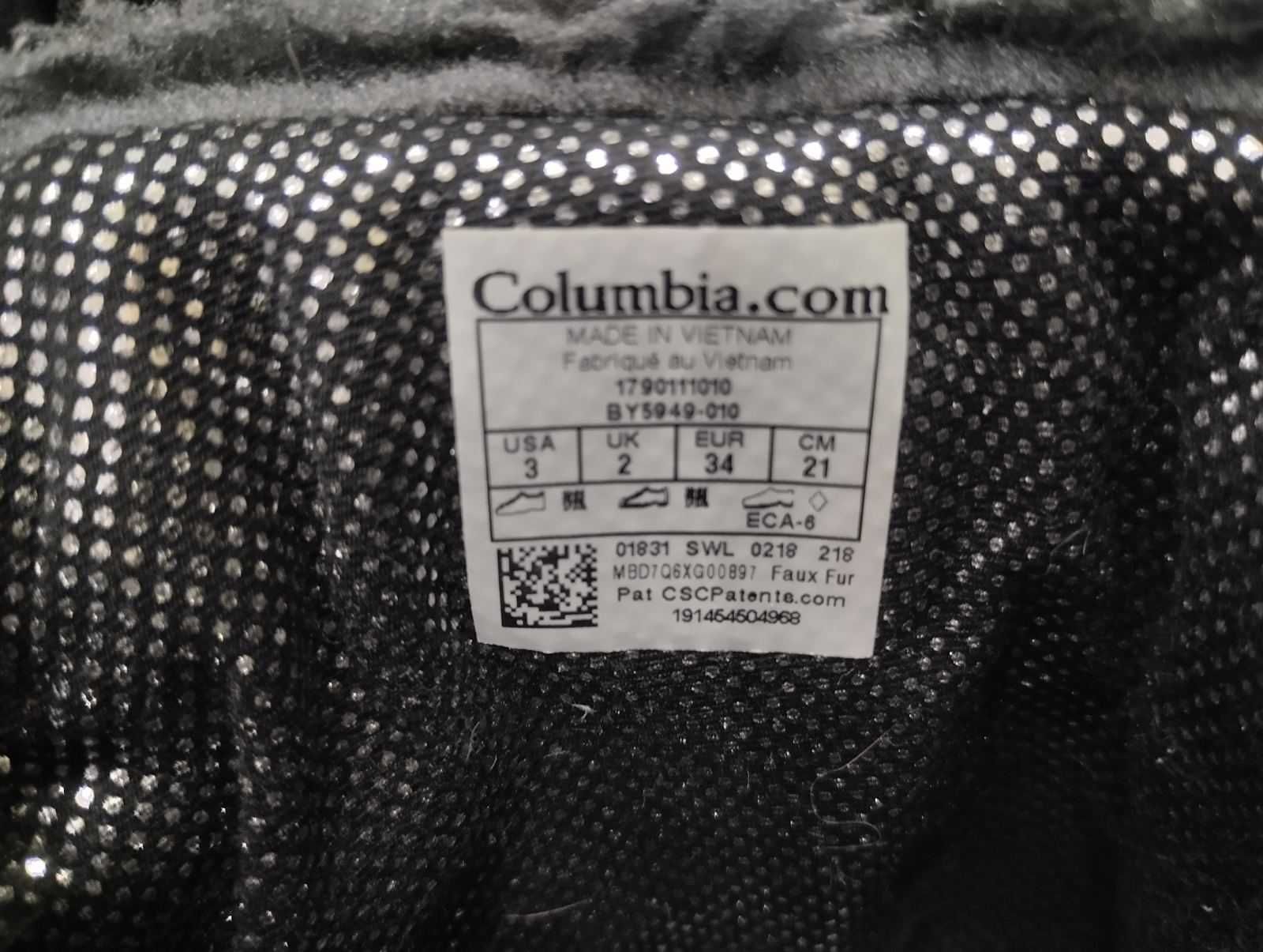 Сапоги Columbia -оригинал,  34р.