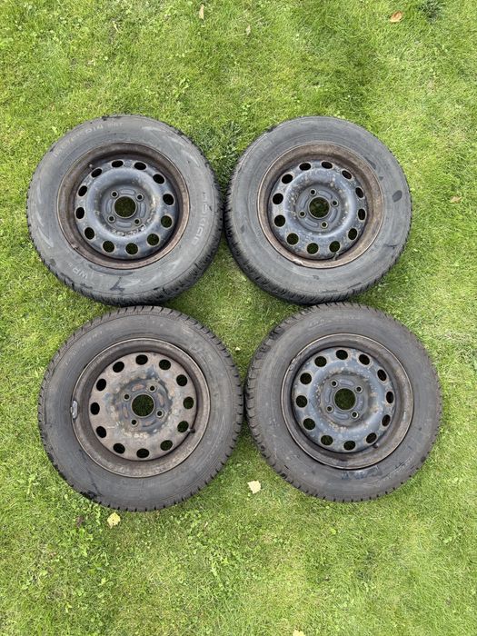 Koła zimowe stalowe R14, nowe opony Dębica, Nokian, 7mm