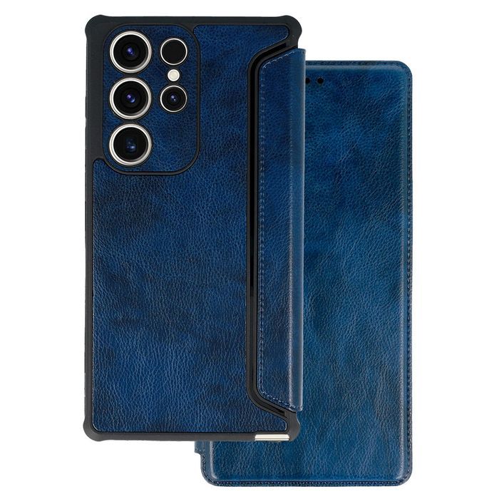 Kabura Razor Leather Book Do Samsung Galaxy S23 Granatowa