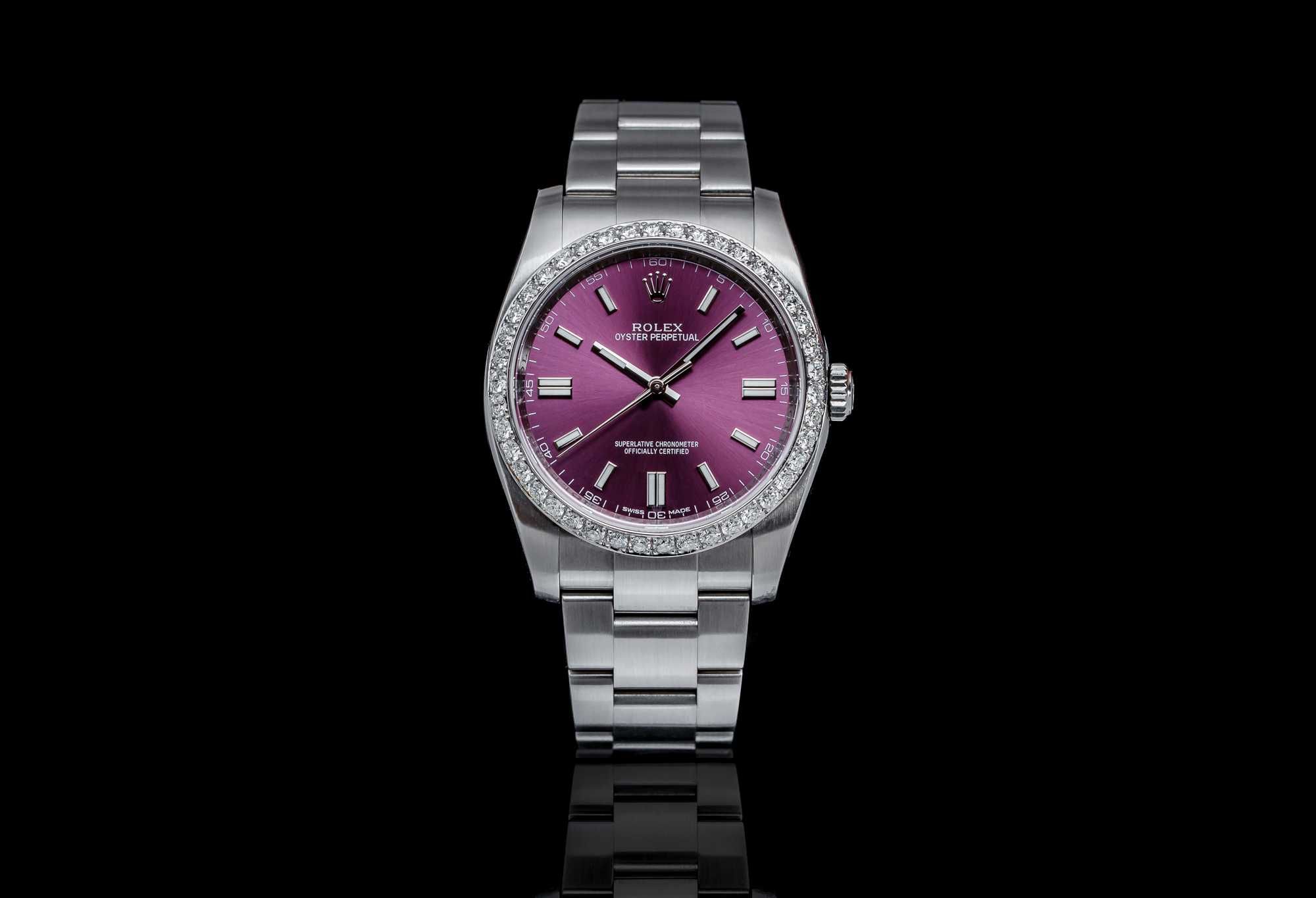 Oyster Perpetual 36 - Rolex red grape z diamentami