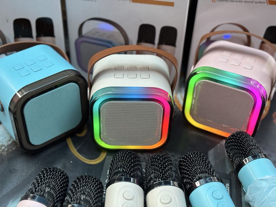 Портативна колонка/ Караоке/ колонка с двумя мікрафонами