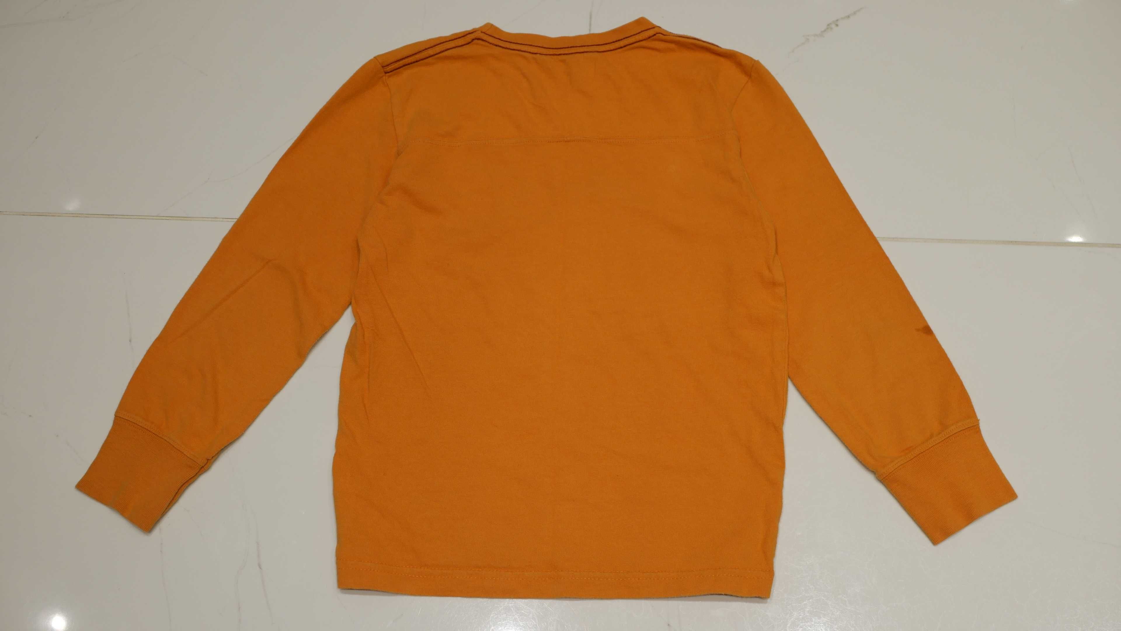 Koszulka H&M LOGG 128 cm 7-8 Lat Długi Rękaw Pomarańczowa